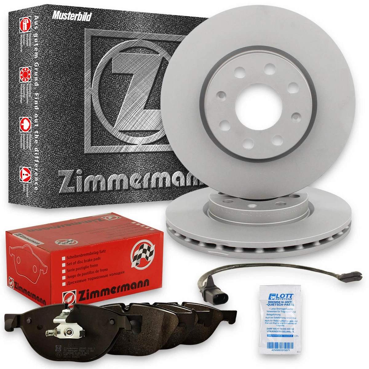 Гальмівні диски та колодки для Toyota Avensis T25 від Zimmermann Гальмівні диски та колодки для Toyota Avensis T25 від Zimmermann