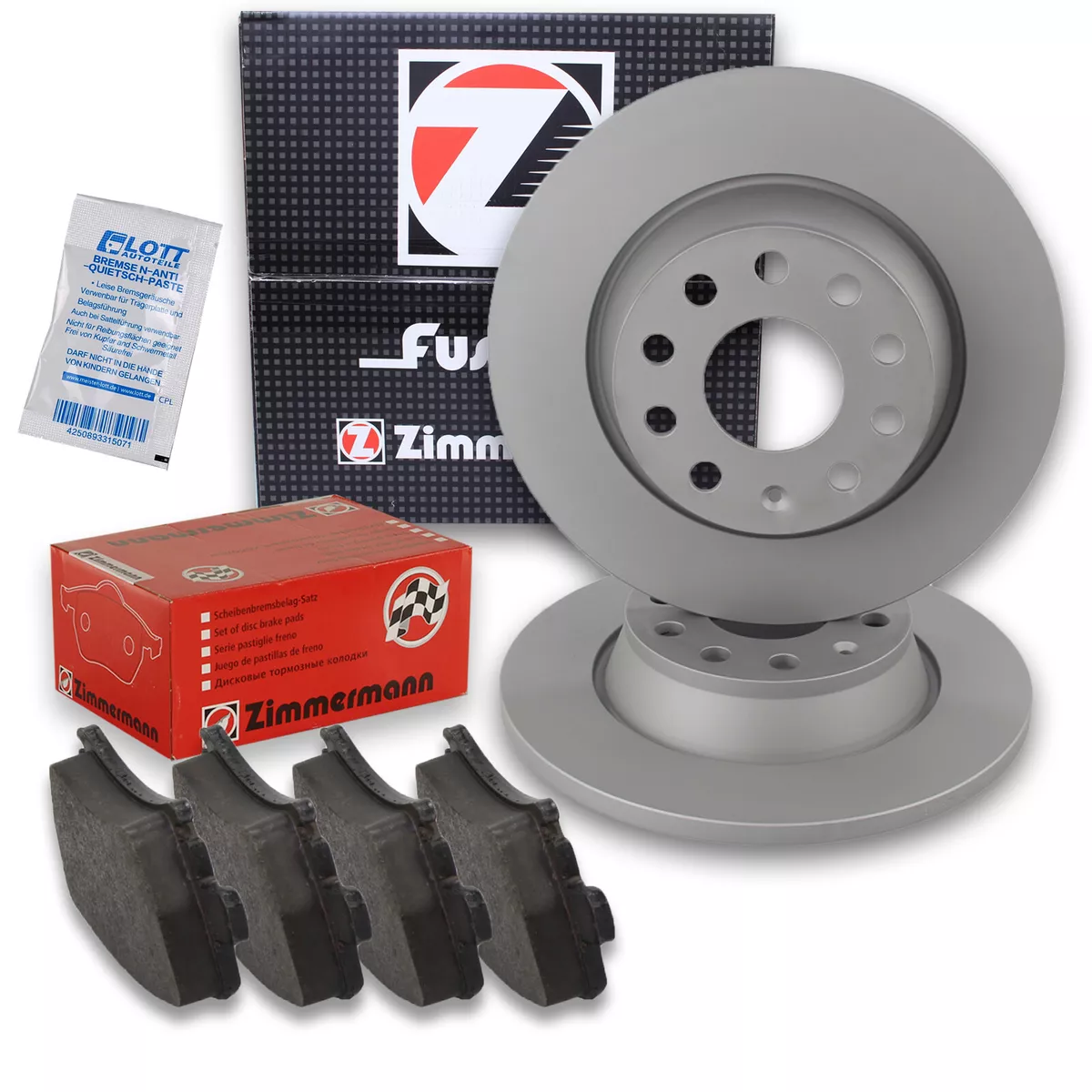 Гальмівні диски та колодки для Toyota Avensis T25 від Zimmermann Гальмівні диски та колодки для Toyota Avensis T25 від Zimmermann